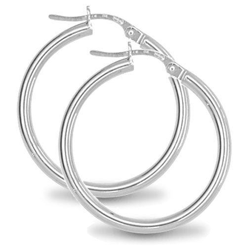 Sterling Silver Ring - 925 Sterling Silver 2mm polished creole Hoop Earrings - by Hearts Forever Jewellers
