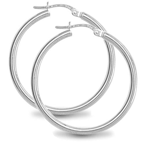Sterling Silver Ring - 925 Sterling Silver 2mm polished creole Hoop Earrings - by Hearts Forever Jewellers