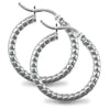 Sterling Silver Ring - 925 Silver Ribbed Hoop Earrings - by Hearts Forever Jewellers