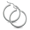 Sterling Silver Ring - 925 Silver Ribbed Hoop Earrings - by Hearts Forever Jewellers