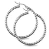 Sterling Silver Ring - 925 Silver Ribbed Hoop Earrings - by Hearts Forever Jewellers