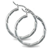Sterling Silver Ring - 925 Silver Ribbed Hoop Earrings - by Hearts Forever Jewellers