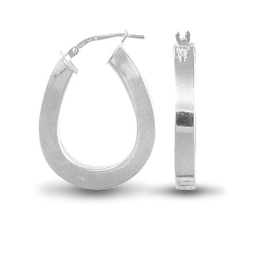 Sterling Silver Ring - ladies 925 Sterling Silver formed creole Hoop Earrings - by Hearts Forever Jewellers