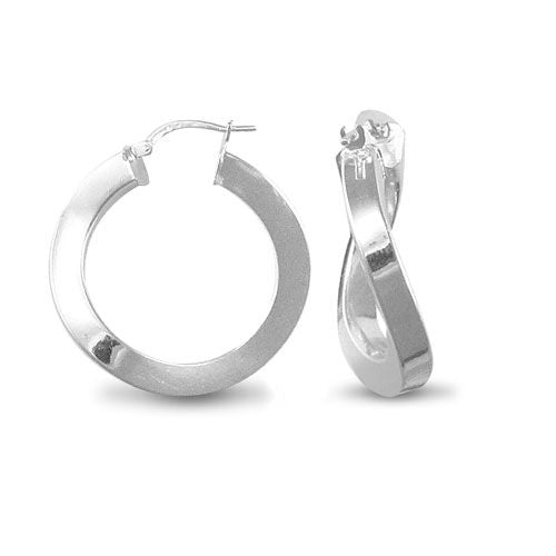 Sterling Silver Ring - ladies 925 Sterling Silver formed creole Hoop Earrings - by Hearts Forever Jewellers