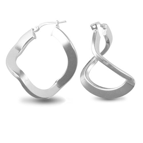 Sterling Silver Ring - ladies 925 Sterling Silver formed creole Hoop Earrings - by Hearts Forever Jewellers