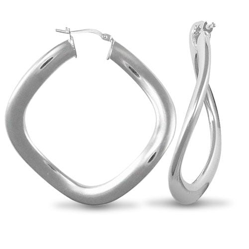 Sterling Silver Ring - 925 Silver Formed Hoop Earrings - by Hearts Forever Jewellers