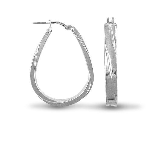 Sterling Silver Ring - ladies 925 Sterling Silver formed creole Hoop Earrings - by Hearts Forever Jewellers