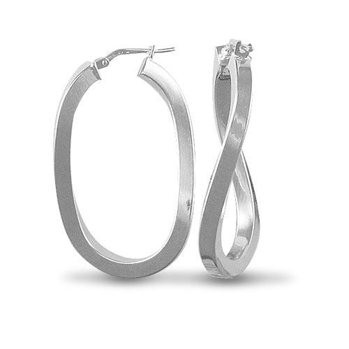 Sterling Silver Ring - ladies 925 Sterling Silver formed creole Hoop Earrings - by Hearts Forever Jewellers