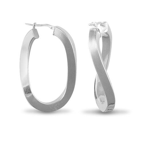 Sterling Silver Ring - ladies 925 Sterling Silver formed creole Hoop Earrings - by Hearts Forever Jewellers