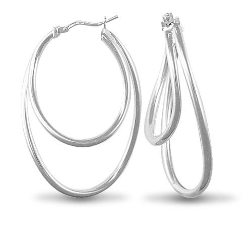 Sterling Silver Ring - ladies 925 Sterling Silver formed creole Hoop Earrings - by Hearts Forever Jewellers