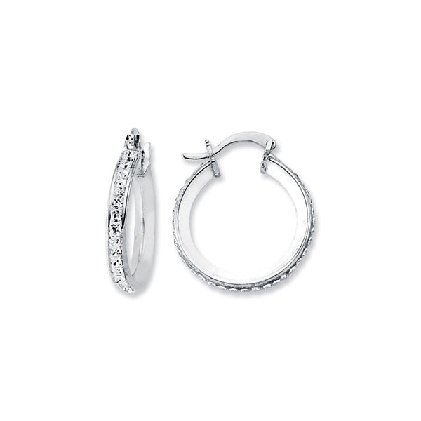 Sterling Silver Ring - 925 Silver Resin Set Hoop Earrings Earrimgs - by Hearts Forever Jewellers
