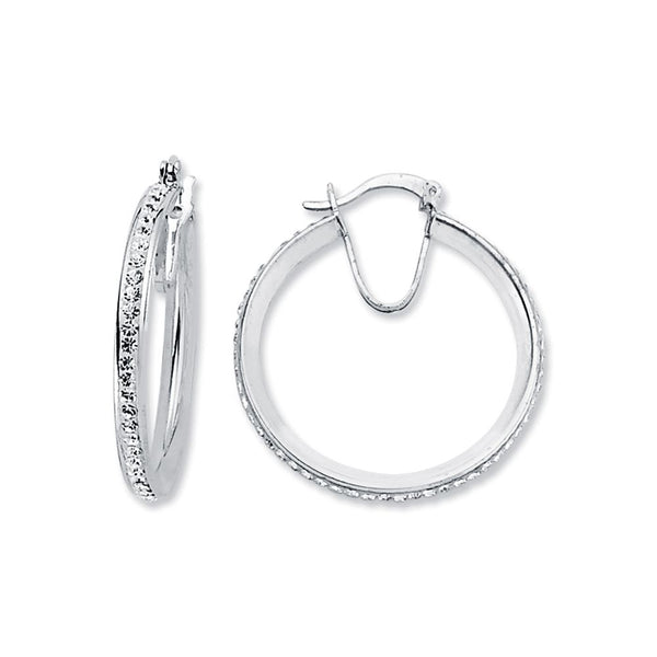 Sterling Silver Ring - 925 Silver Resin Set Hoop Earrings Earrimgs - by Hearts Forever Jewellers