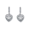 Sterling Silver Cubic Zirconia Ring - 925 Silver CZ Set Heart Shape Cluster Stud Drop Earrings - by Hearts Forever Jewellers