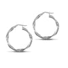 Sterling Silver Ring - 925 Silver Glitter Hoop Creole Earrings - by Hearts Forever Jewellers