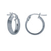 Sterling Silver Ring - 925 Sterling Silver 4mm Wedding Band Style Hoop Earrings - by Hearts Forever Jewellers