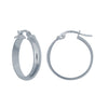 Sterling Silver Ring - 925 Sterling Silver 4mm Wedding Band Style Hoop Earrings - by Hearts Forever Jewellers
