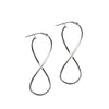 Sterling Silver Ring - 925 Sterling Silver Polished Figure of Eight Hoop Earrings - by Hearts Forever Jewellers