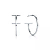 Sterling Silver Ring - 925 Sterling Silver Polished T Hoop 20mm Earrings - by Hearts Forever Jewellers