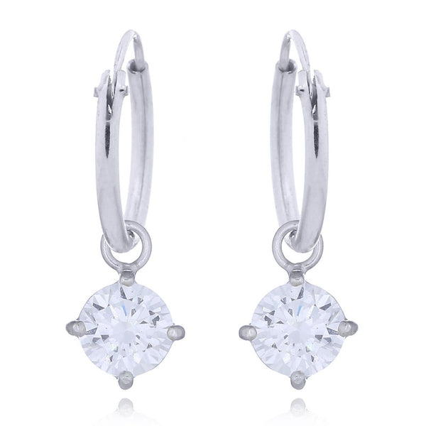 Sterling Silver Cubic Zirconia Ring - 925 Silver Hoop Earrings - CZ Set - by Hearts Forever Jewellers