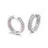 Sterling Silver Cubic Zirconia Ring - 925 Silver CZ Set Hoop Earrings 19mm - by Hearts Forever Jewellers