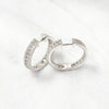 Sterling Silver Cubic Zirconia Ring - 925 Silver CZ Set Hoop Earrings 19mm - by Hearts Forever Jewellers