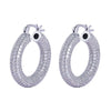 Sterling Silver Cubic Zirconia Ring - 925 Silver CZ Set Hoop Earrings - by Hearts Forever Jewellers