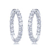 Sterling Silver Cubic Zirconia Ring - 925 Silver CZ Set Hoop Earrings 22mm - by Hearts Forever Jewellers