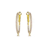 Sterling Silver Cubic Zirconia Ring - 925 Silver CZ Set Hoop Earrings 31mm - by Hearts Forever Jewellers