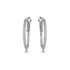 Sterling Silver Cubic Zirconia Ring - 925 Silver CZ Set Hoop Earrings 31mm - by Hearts Forever Jewellers