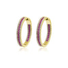 Sterling Silver Cubic Zirconia Ring - 925 Silver Red & White CZ Set Hoop Earrings 18mm - by Hearts Forever Jewellers