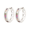 Sterling Silver Cubic Zirconia Ring - 925 Silver Rhodium Plated Multri Col CZ Set Earrings - by Hearts Forever Jewellers