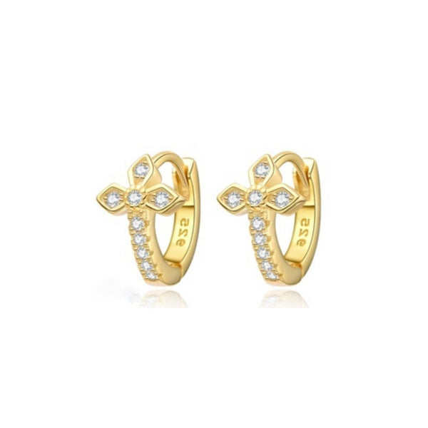 Sterling Silver Cubic Zirconia Ring - 925 Silver 14ct Gold Plated CZ Set Earrings - by Hearts Forever Jewellers