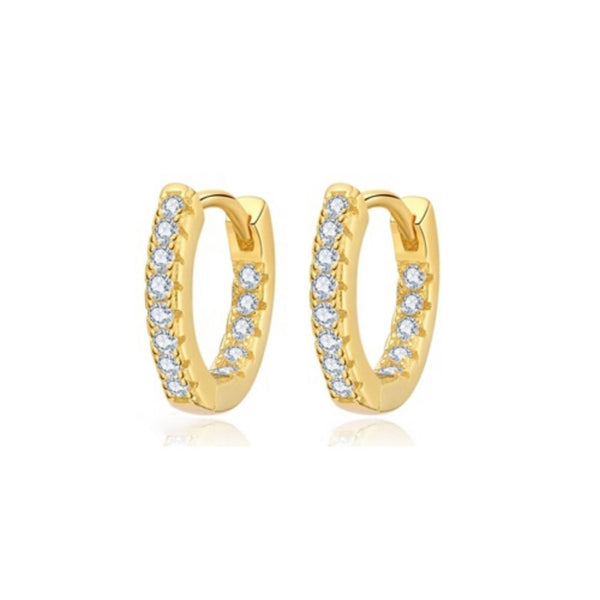 Sterling Silver Cubic Zirconia Ring - 925 Silver 14ct Gold Plated CZ Set Earrings - by Hearts Forever Jewellers