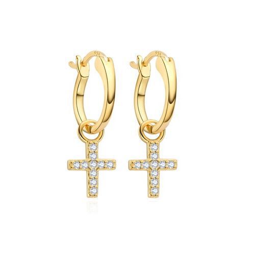 Sterling Silver Cubic Zirconia Ring - 925 Silver 14ct Gold Plated CZ Set Earrings - by Hearts Forever Jewellers