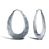 925 Sterling Silver pear-shaped Diamond Cut creole earrings