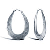 925 Sterling Silver pear-shaped Diamond Cut creole earrings