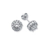 925 Silver CZ Set Round Cluster Stud earrings