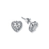 925 Silver CZ Set Heart Shape Cluster Stud earrings
