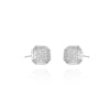 925 Silver CZ Brilliant and Baguette Cut Stud Earrings