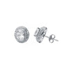 925 Silver CZ Set Halo Stud Earrings