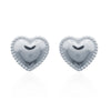 925 Silver Heart Stud Earrings