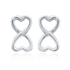 925 Silver Infinity Heart Stud Earrings