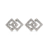 925 Silver Rhodium Plated CZ Set Stud Earrings