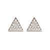 925 Silver Rhodium Plated CZ Set Triangle Stud Earrings