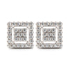 925 Silver Rhodium Plated CZ Set Stud Earrings