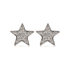 925 Silver Rhodium Plated CZ Set Star Stud Earrings