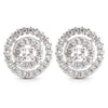 925 Silver Rhodium Plated CZ Set Stud Earrings