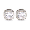 925 Silver Rhodium Plated CZ Set Stud Earrings