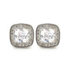 925 Silver Rhodium Plated CZ Set Stud Earrings