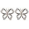 925 Silver Rhodium Plated CZ Set Stud Earrings